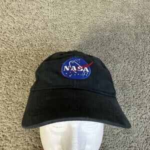 NASA Hat Cap Strap Back Mens One Size Black Embroidered Space Logo Adjustable